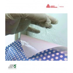 vista dello strato adesivo MED 6504SI traforato con fori diametro 4 mm